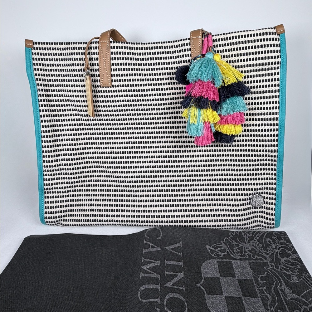 Vince Camuto Tote Bag Black/chestnut NWOT
